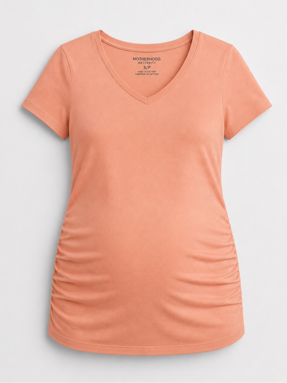 Side Ruched V-Neck Tee - Picture 6 of 6